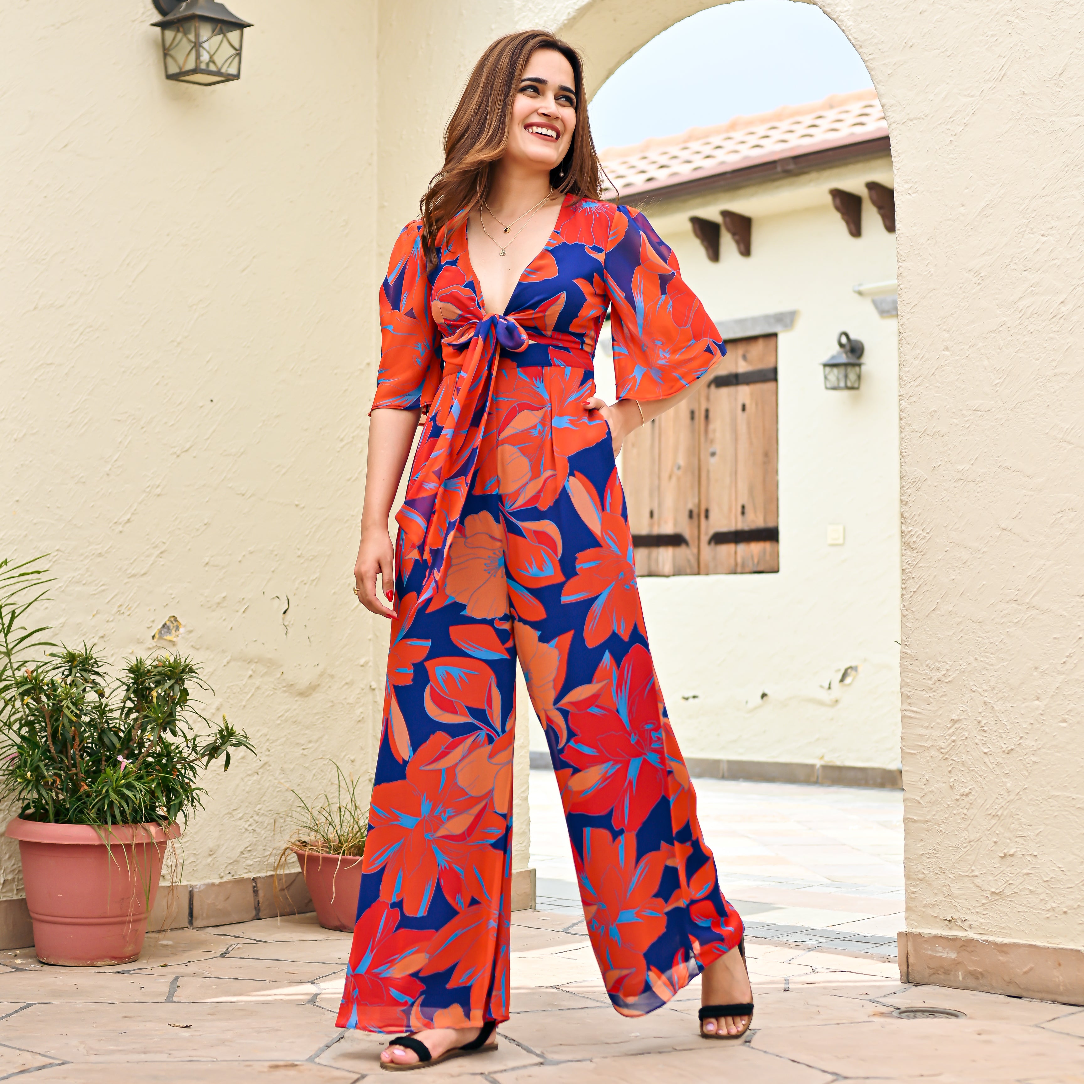 Tropicana Knotted Jumpsuit – Ordinaree