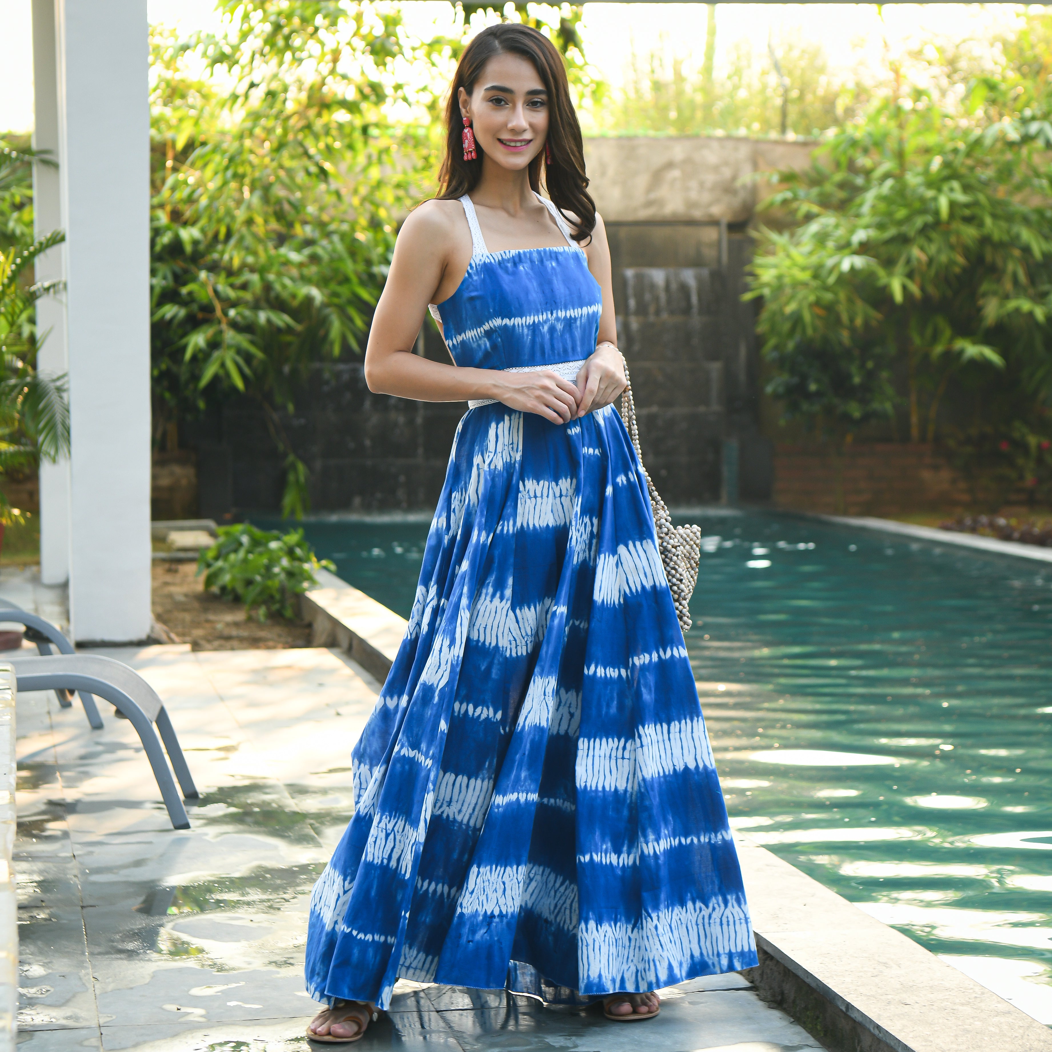 Blue tie dye on sale dress