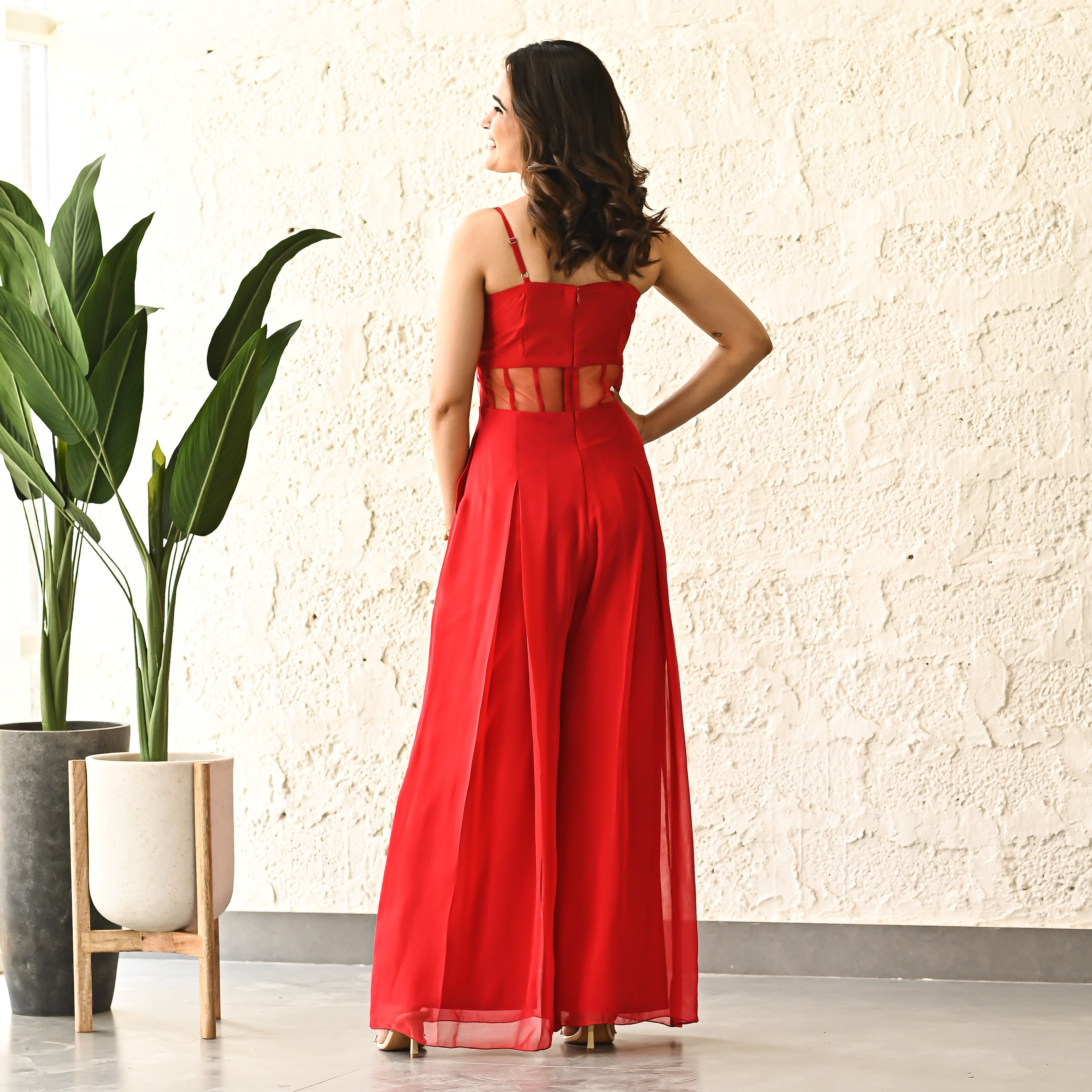 Out Tonight Red Two-Piece Jumpsuit